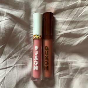 Buxom lipglosses in peppermint hot cocoa and strawberry white sangria